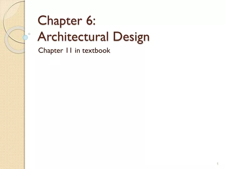 chapter 6 architectural design