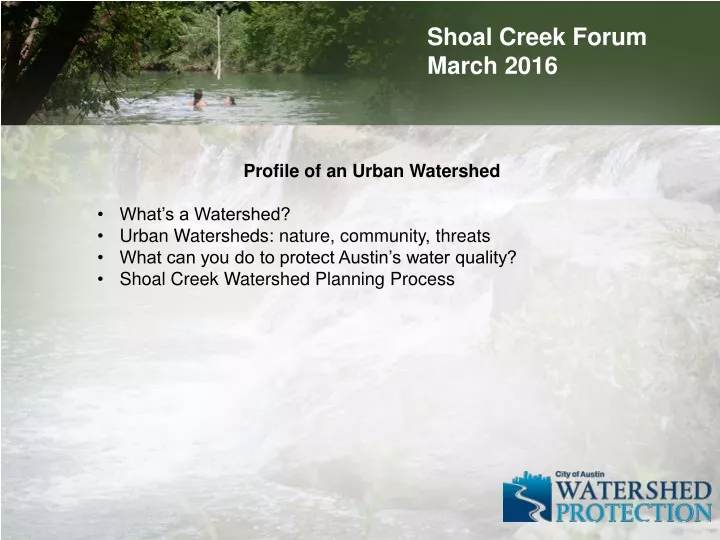 shoal creek forum march 2016