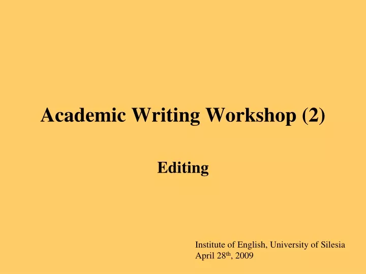 academic writing workshop 2