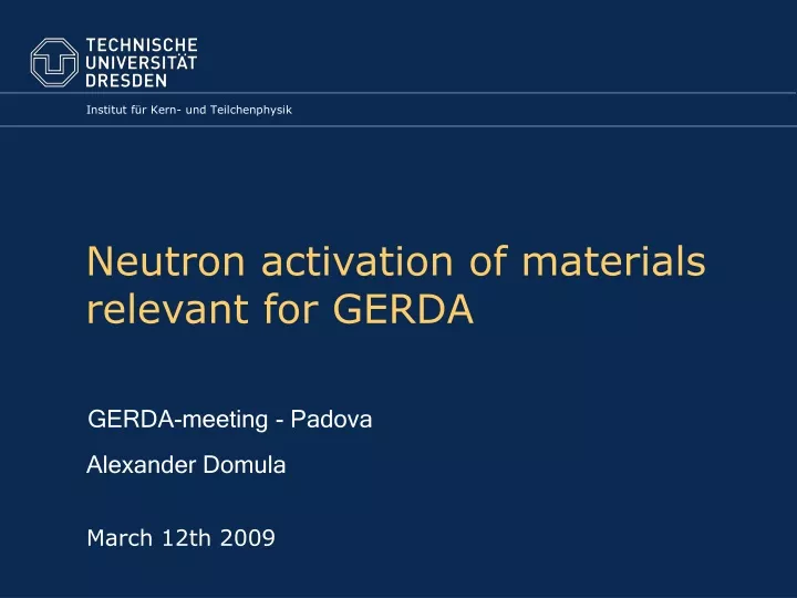 neutron activation of materials relevant for gerda