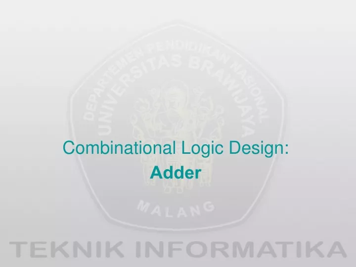 combinational logic design adder