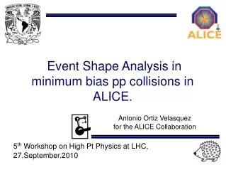 Event Shape Analysis in minimum bias pp collisions in ALICE.