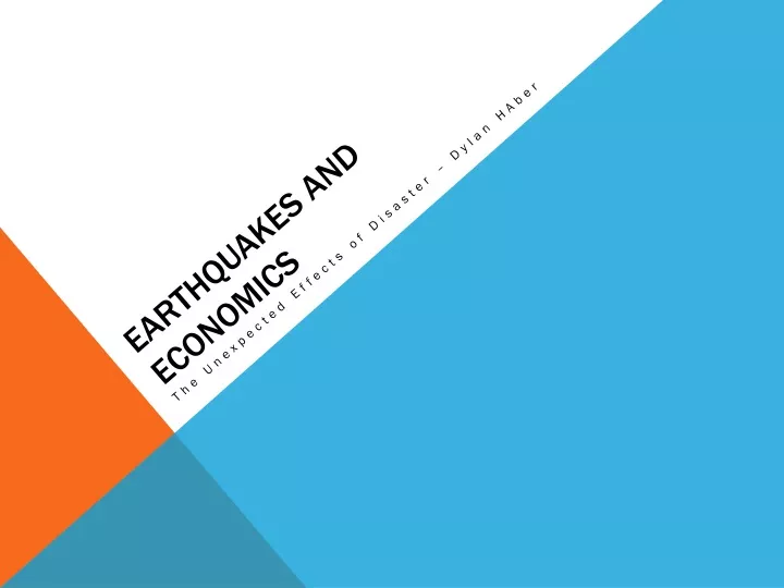 earthquakes and economics