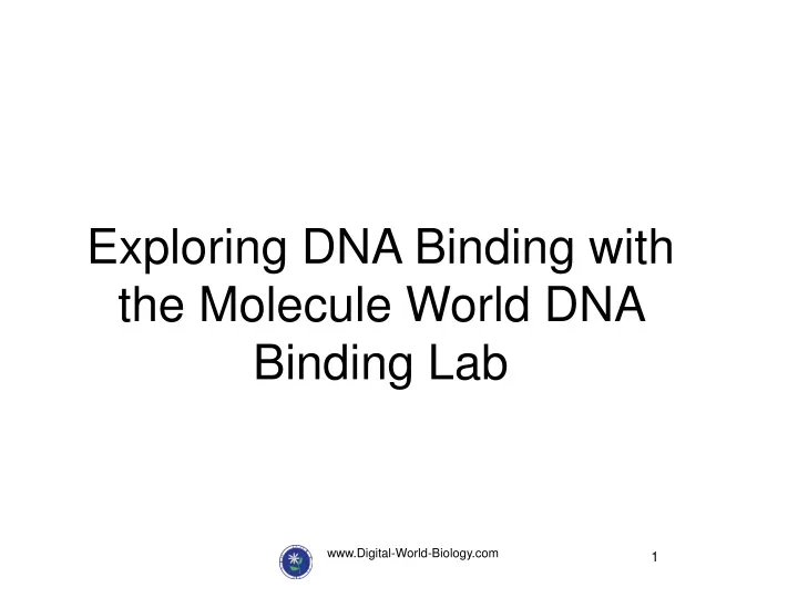 exploring dna binding with the molecule world