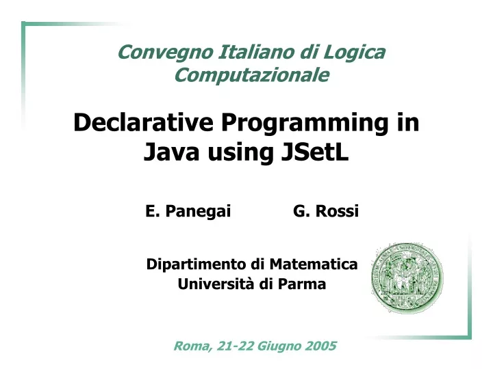 declarative programming in java using jsetl