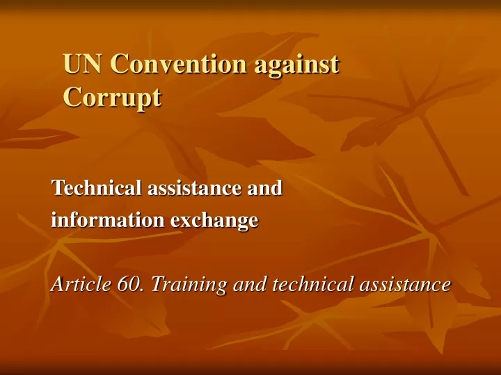 un convention against corrupt