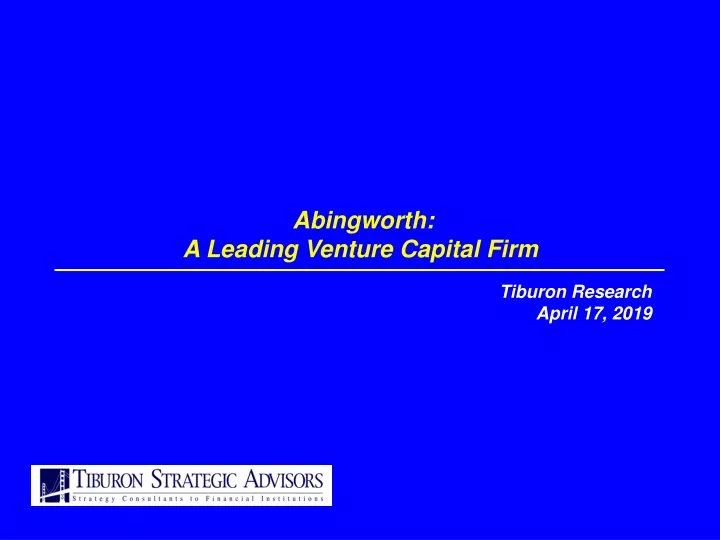 abingworth a leading venture capital firm