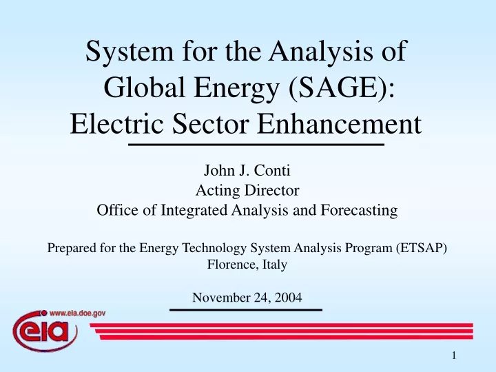 system for the analysis of global energy sage electric sector enhancement