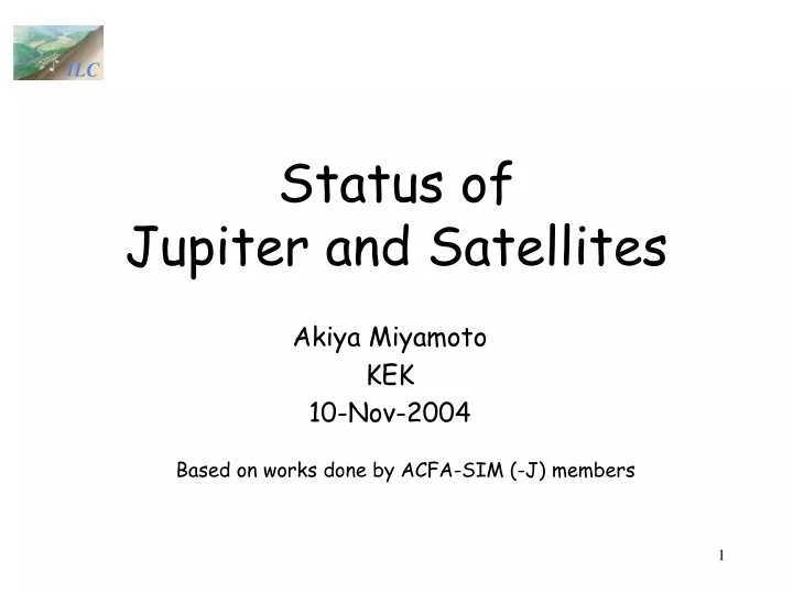 status of jupiter and satellites