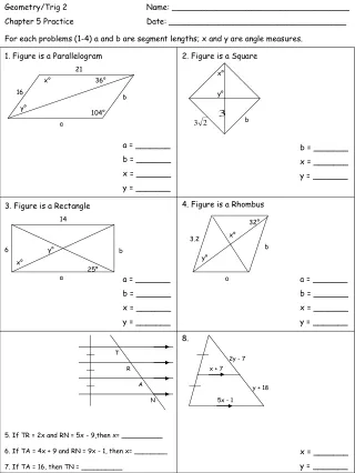 Geometry/Trig 2		Name: ____________________________________