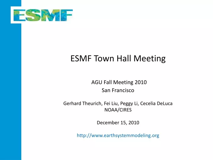 esmf town hall meeting agu fall meeting 2010