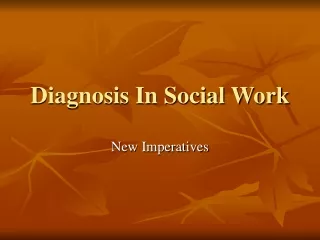 Diagnosis In Social Work