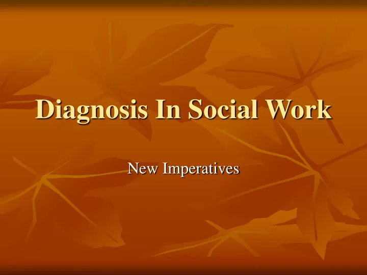 diagnosis in social work