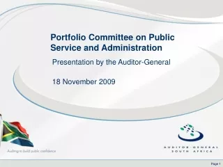 Portfolio Committee on Public Service and Administration