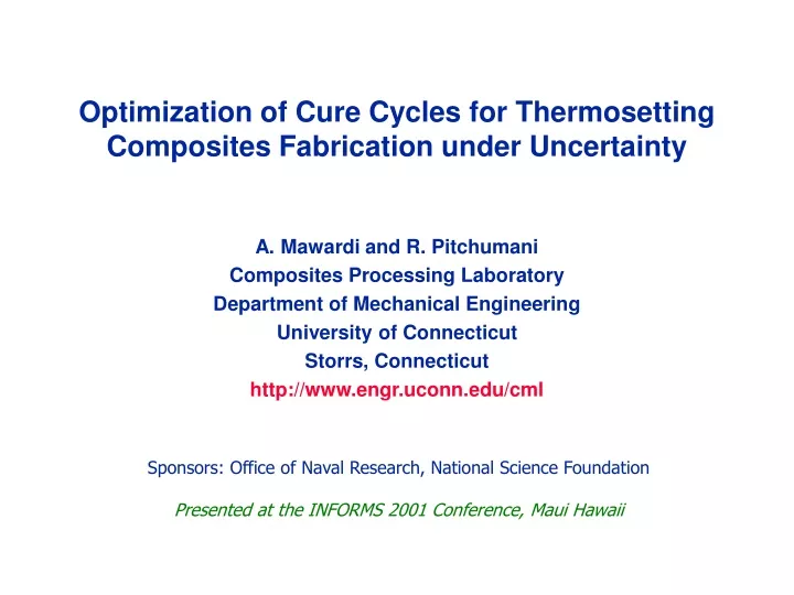optimization of cure cycles for thermosetting composites fabrication under uncertainty