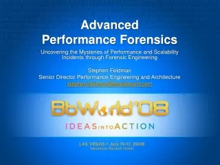 Advanced Performance Forensics