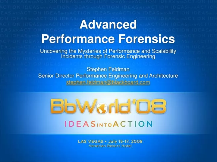 advanced performance forensics