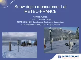 Snow depth measurement at METEO-FRANCE