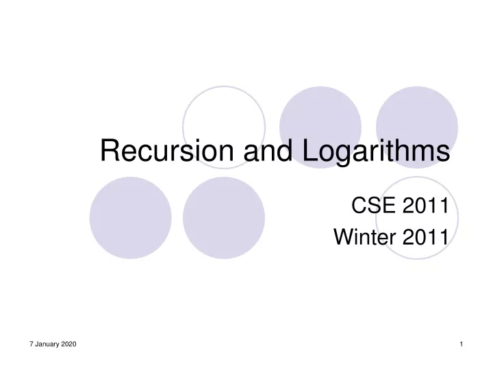 recursion and logarithms