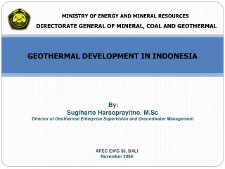 GEOTHERMAL DEVELOPMENT IN INDONESIA