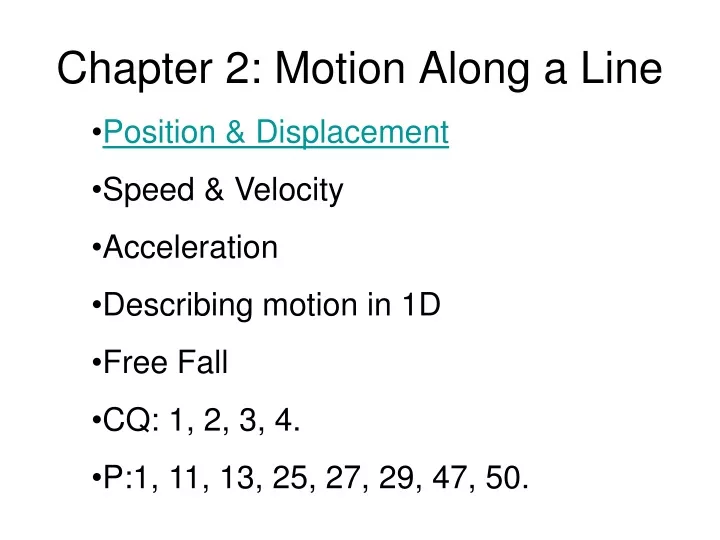 chapter 2 motion along a line