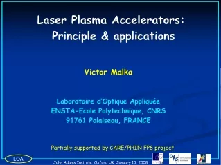 Laser Plasma Accelerators:  Principle &amp; applications