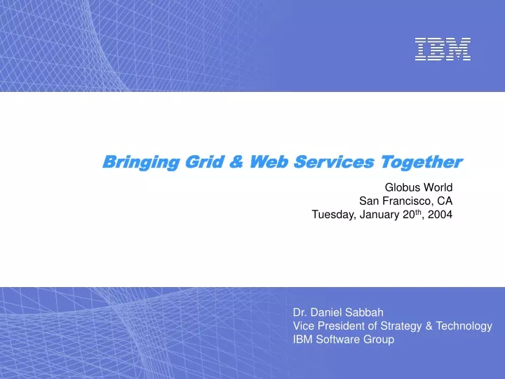 bringing grid web services together