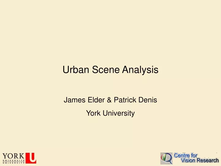 urban scene analysis