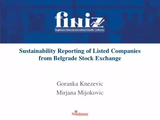 Sustainability Reporting of Listed Companies from Belgrade Stock Exchange