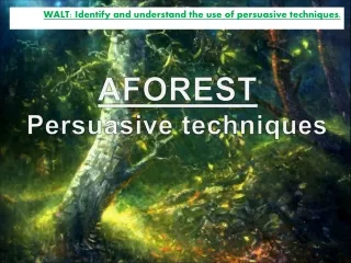 WALT: Identify and understand the use of persuasive techniques.