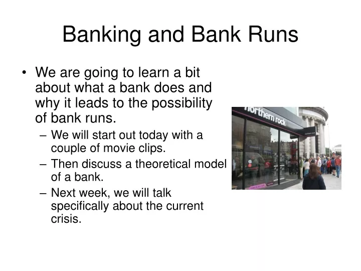 banking and bank runs