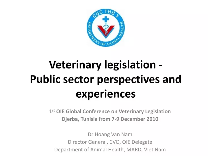 veterinary legislation public sector perspectives and experiences