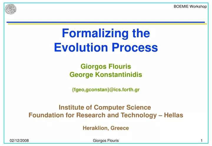 formalizing the evolution process