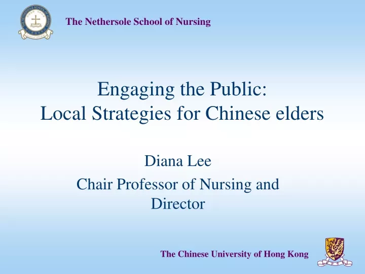 engaging the public local strategies for chinese elders