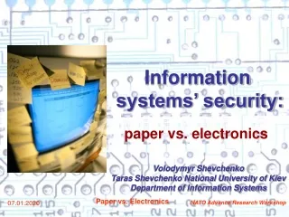 Information systems’ security: