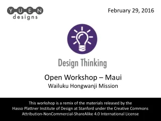 Open Workshop – Maui Wailuku Hongwanji Mission