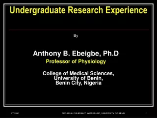 Undergraduate Research Experience