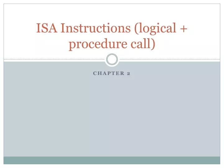 isa instructions logical procedure call