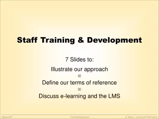Staff Training &amp; Development