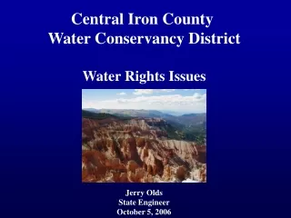 Central Iron County  Water Conservancy District Water Rights Issues