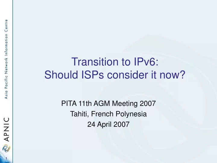 transition to ipv6 should isps consider it now