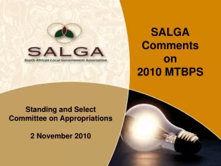 SALGA Comments on 2010 MTBPS