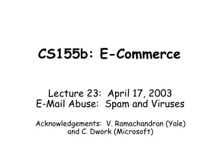 CS155b: E-Commerce