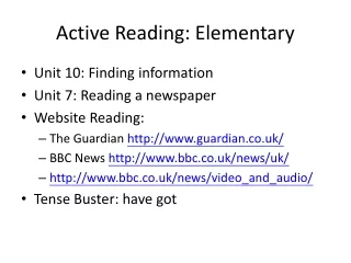 Active Reading: Elementary