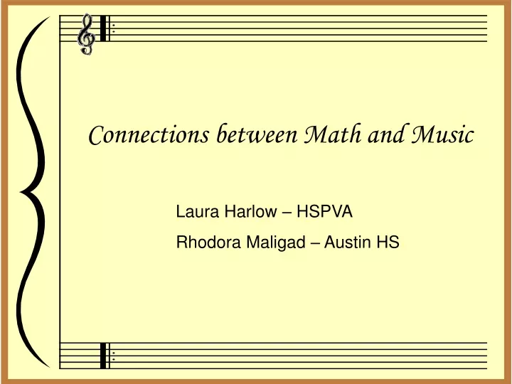 connections between math and music laura harlow