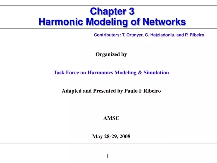 chapter 3 harmonic modeling of networks