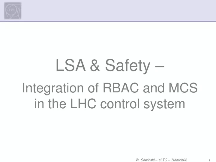 lsa safety integration of rbac