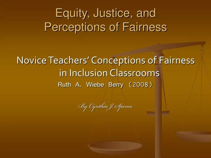 equity justice and perceptions of fairness