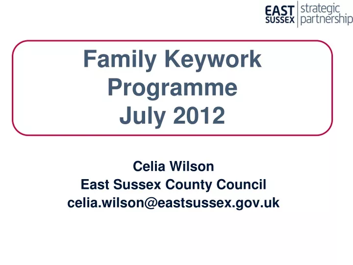 family keywork programme july 2012