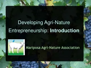 Developing Agri-Nature Entrepreneurship:  Introduction